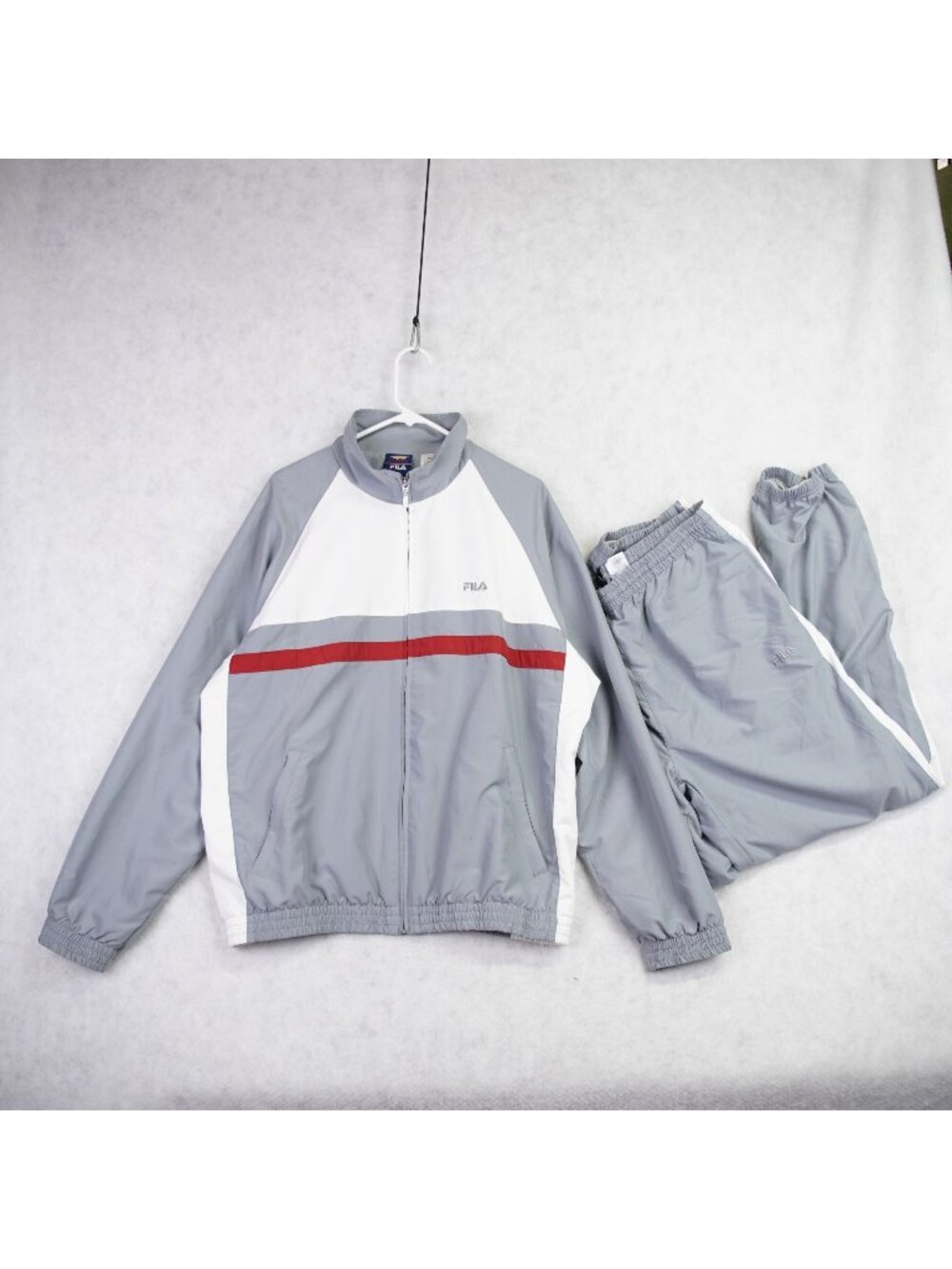 Vintage FILA Mens Tennis US Open Track Suit Jacket & Pants Size X-Large Gray 90s